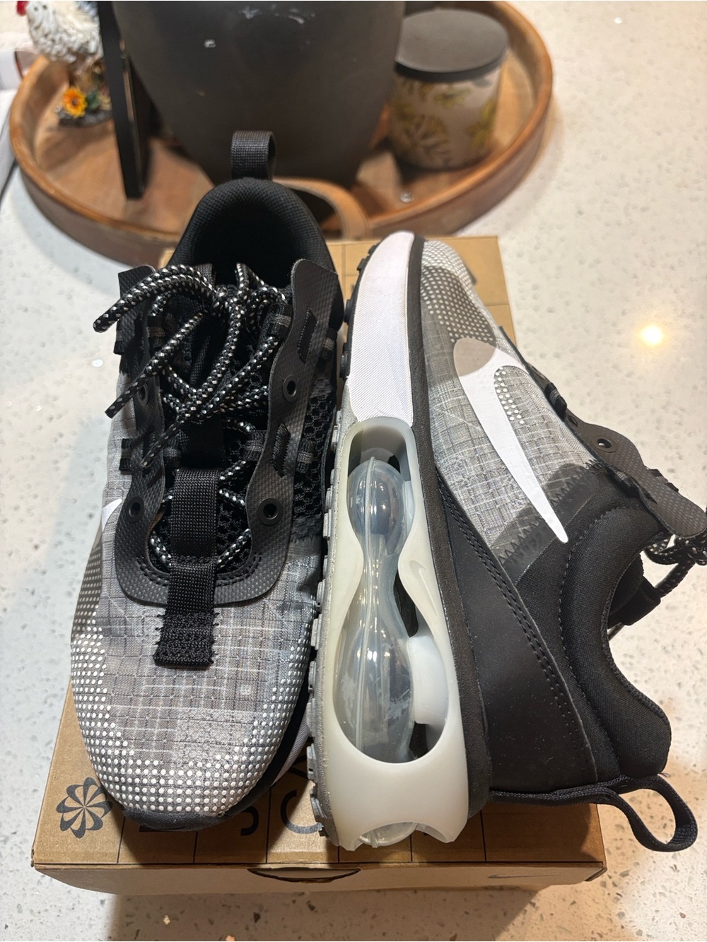 Nike Women Black and White Air-Cushion Sneakers